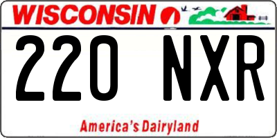 WI license plate 220NXR