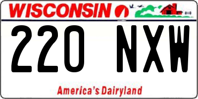 WI license plate 220NXW
