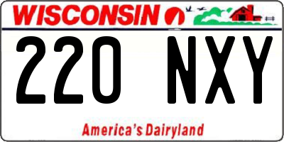 WI license plate 220NXY