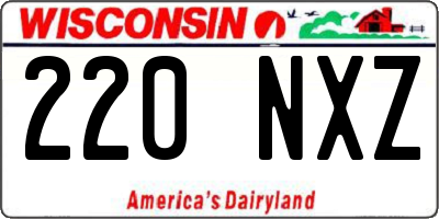 WI license plate 220NXZ