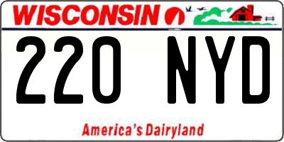 WI license plate 220NYD