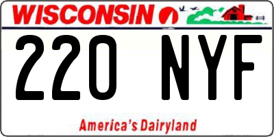 WI license plate 220NYF