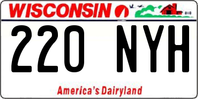WI license plate 220NYH