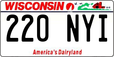 WI license plate 220NYI
