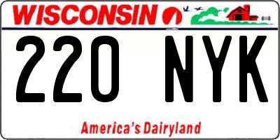 WI license plate 220NYK