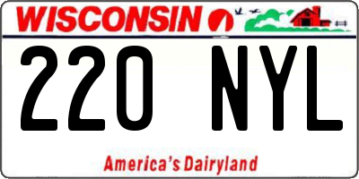 WI license plate 220NYL