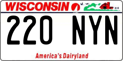 WI license plate 220NYN