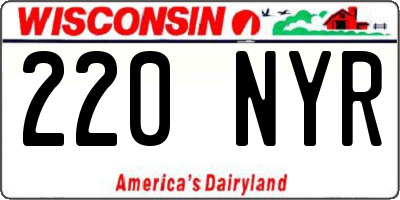 WI license plate 220NYR