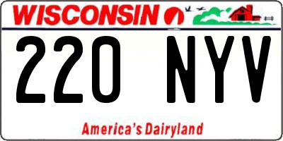 WI license plate 220NYV