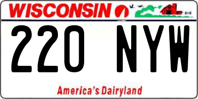 WI license plate 220NYW