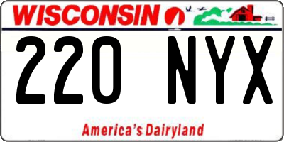 WI license plate 220NYX