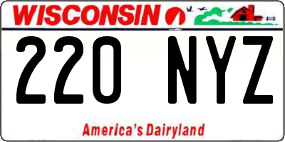 WI license plate 220NYZ