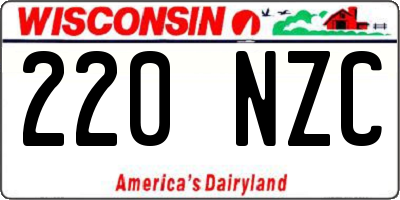 WI license plate 220NZC