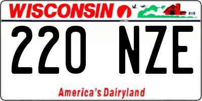 WI license plate 220NZE