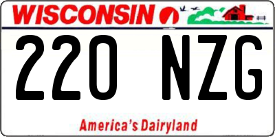 WI license plate 220NZG