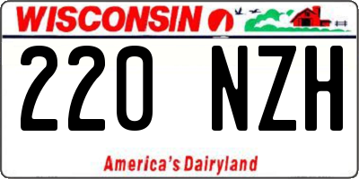 WI license plate 220NZH