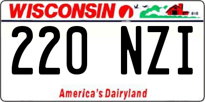 WI license plate 220NZI