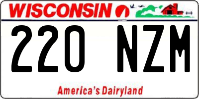 WI license plate 220NZM