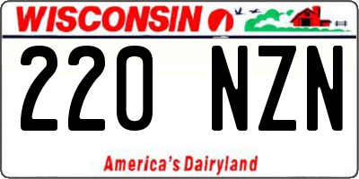 WI license plate 220NZN