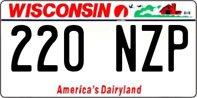WI license plate 220NZP
