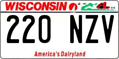 WI license plate 220NZV