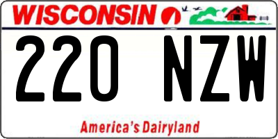 WI license plate 220NZW