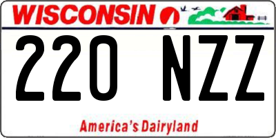 WI license plate 220NZZ