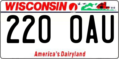 WI license plate 220OAU