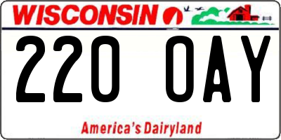 WI license plate 220OAY