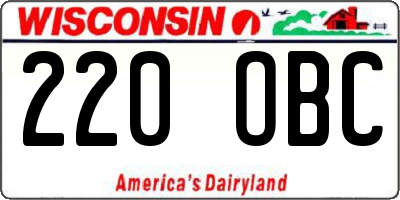 WI license plate 220OBC
