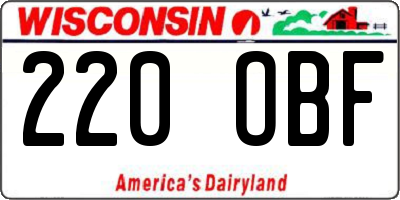 WI license plate 220OBF