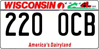WI license plate 220OCB