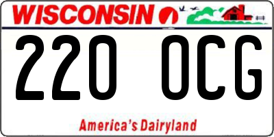 WI license plate 220OCG