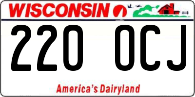 WI license plate 220OCJ