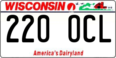 WI license plate 220OCL