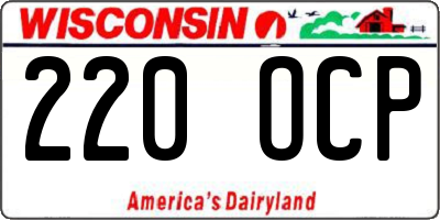 WI license plate 220OCP