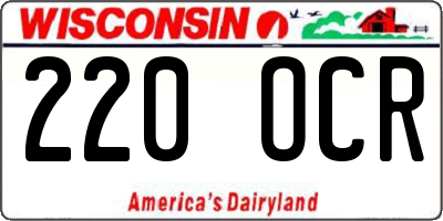 WI license plate 220OCR
