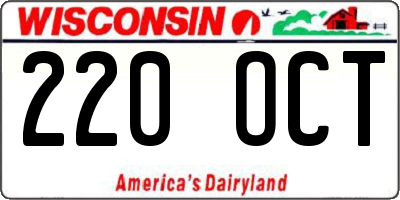 WI license plate 220OCT