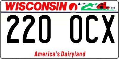 WI license plate 220OCX