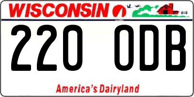 WI license plate 220ODB