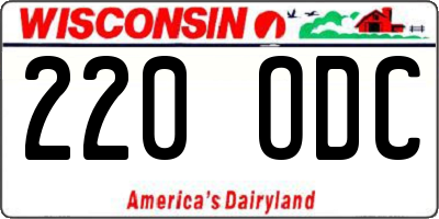 WI license plate 220ODC