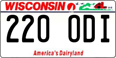 WI license plate 220ODI