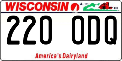 WI license plate 220ODQ