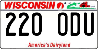 WI license plate 220ODU