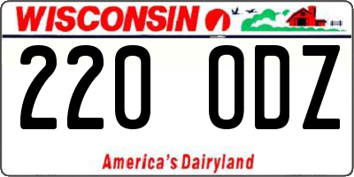 WI license plate 220ODZ