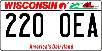 WI license plate 220OEA