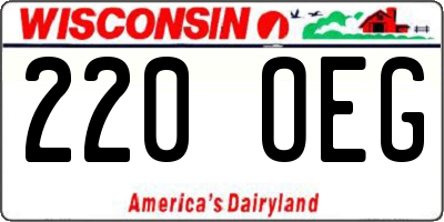 WI license plate 220OEG