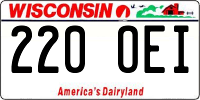 WI license plate 220OEI