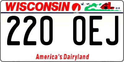WI license plate 220OEJ