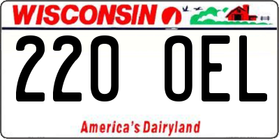 WI license plate 220OEL